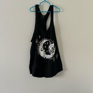 Black Graphic Tank Top